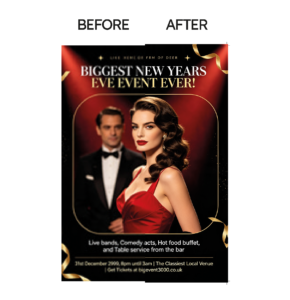 Ai Generated poster showing comparison